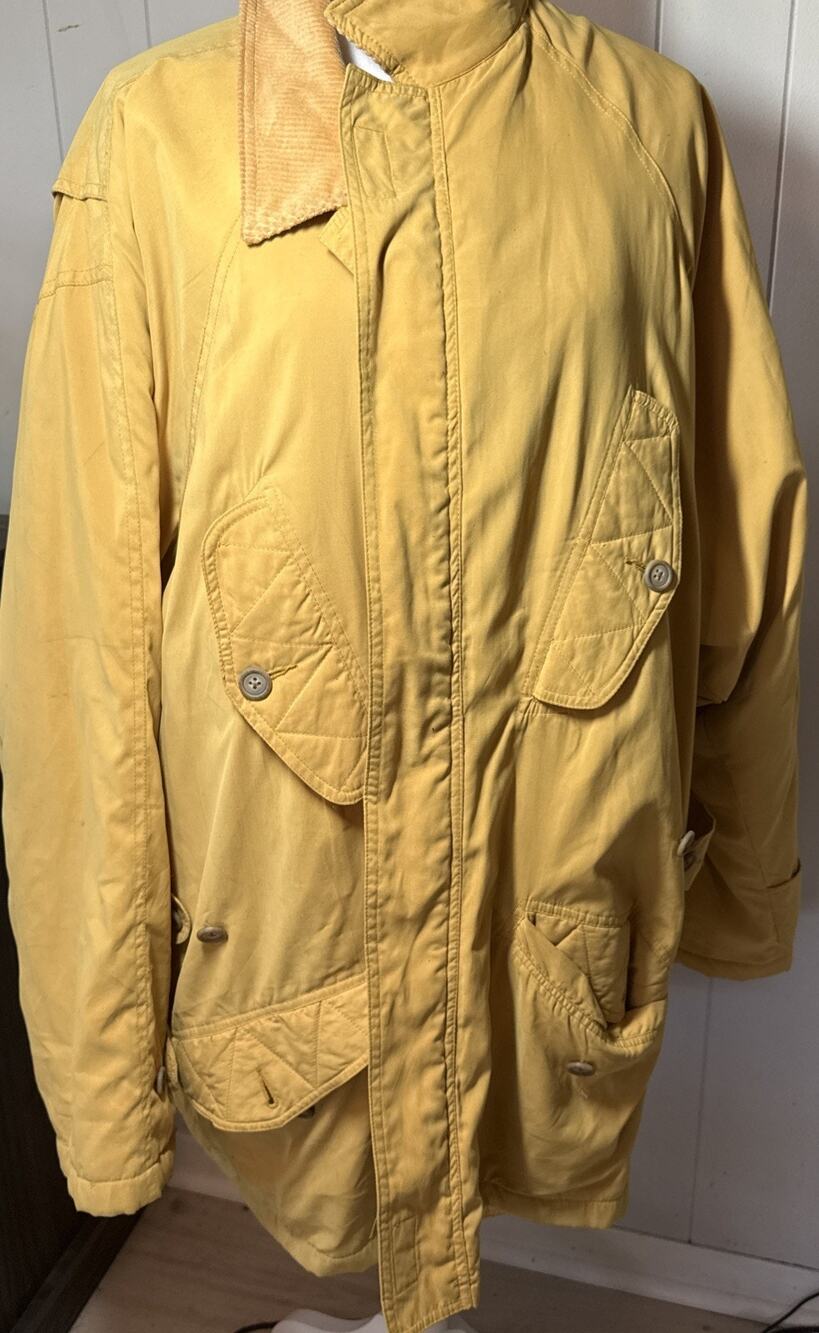 Vintage Calvin Klein XL Jacket Yellow Polyester Weathered American Classic AA2